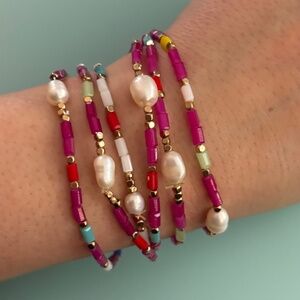 Purple Beaded Puka Bracelets